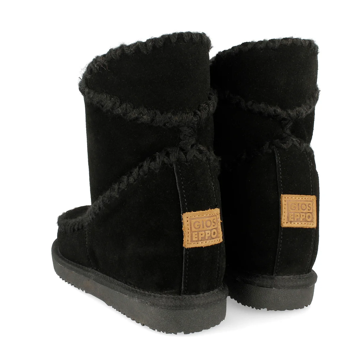 Black leather ankle boots australian style with internal wedge for woman 42114 - Image 3