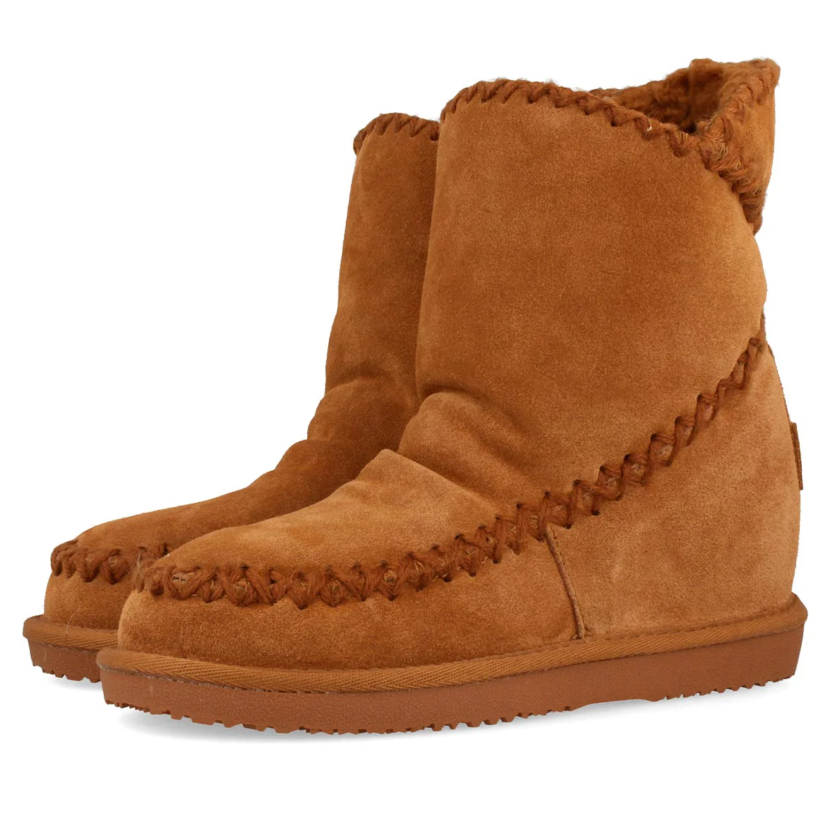Botines marrones de estilo australiano con cuña interna para mujer 42114 - Image 3
