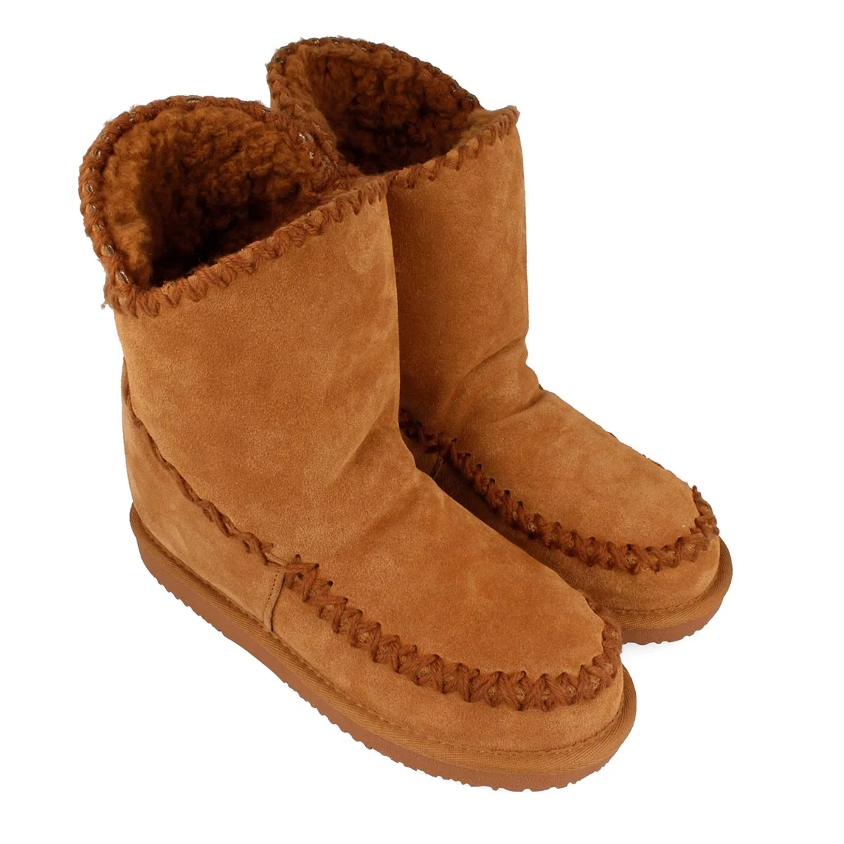 Botines marrones de estilo australiano con cuña interna para mujer 42114 - Image 5