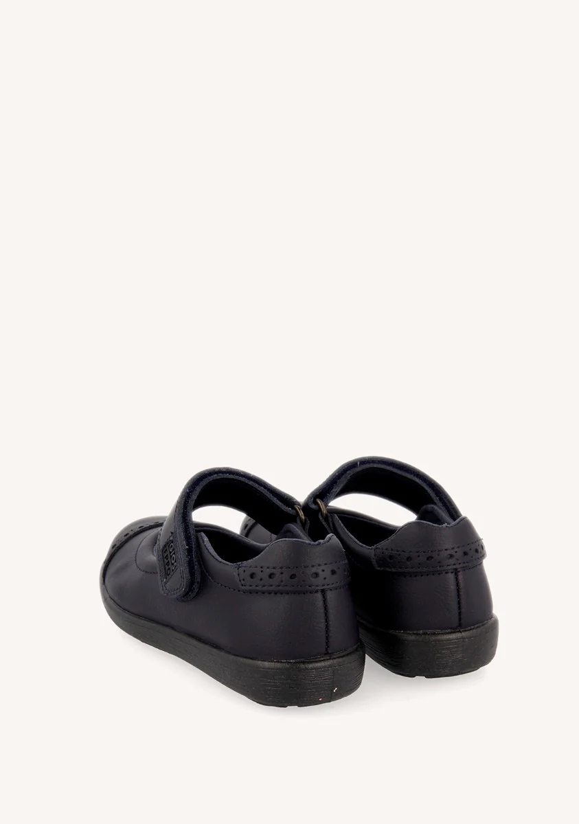 Navy blue School shoes ballerina style for girls DELTANA - Image 3