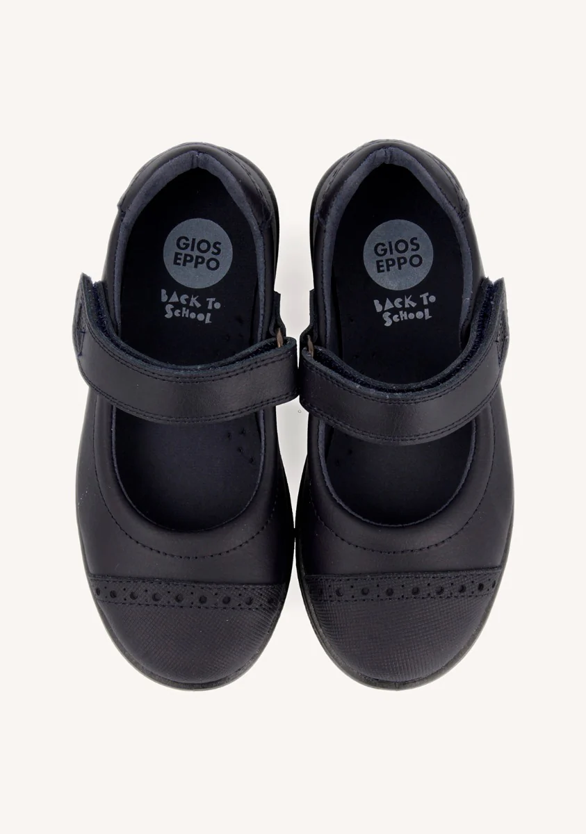 Navy blue School shoes ballerina style for girls DELTANA - Image 4
