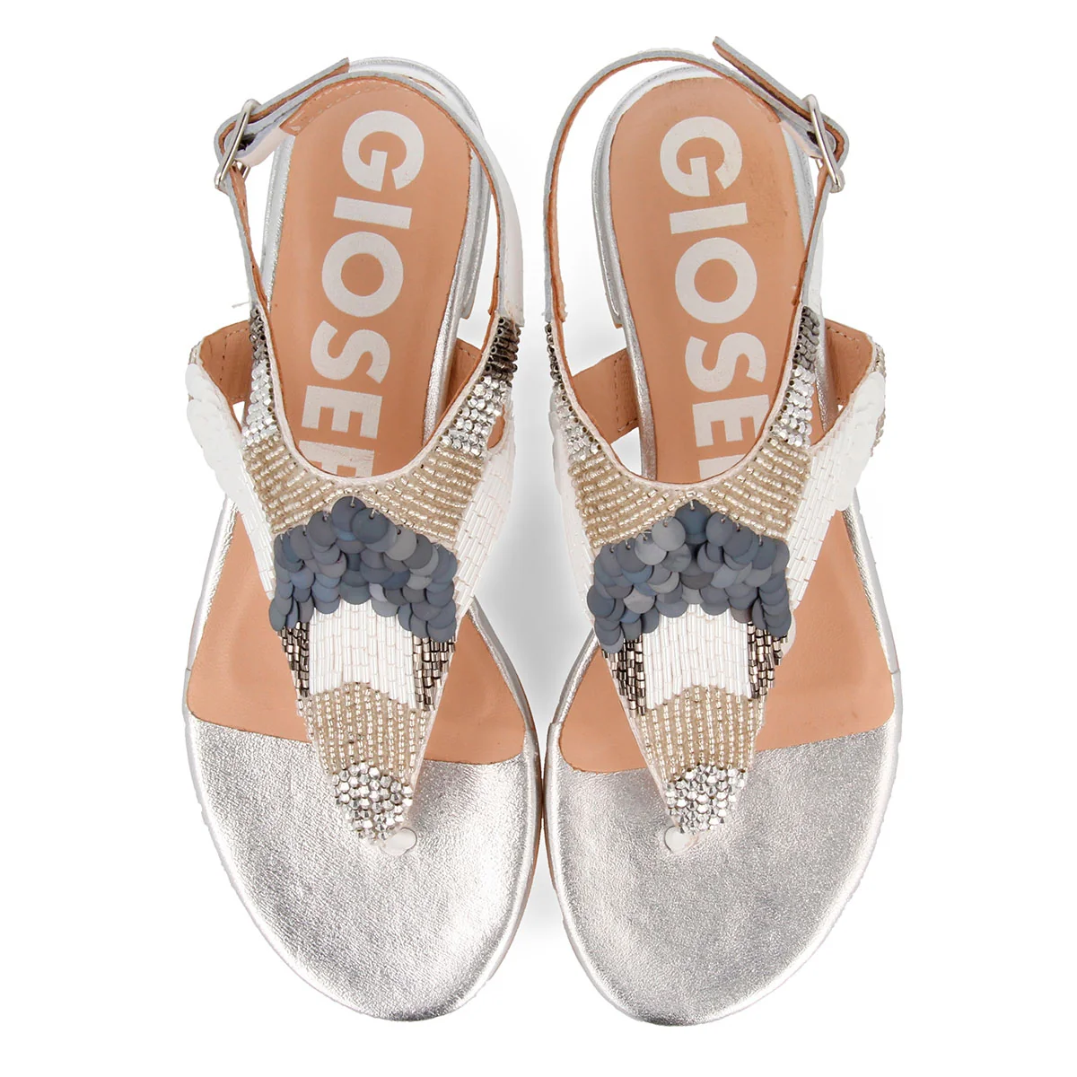 Sandalias blancas con pedrería para mujer NORLINA - Image 3