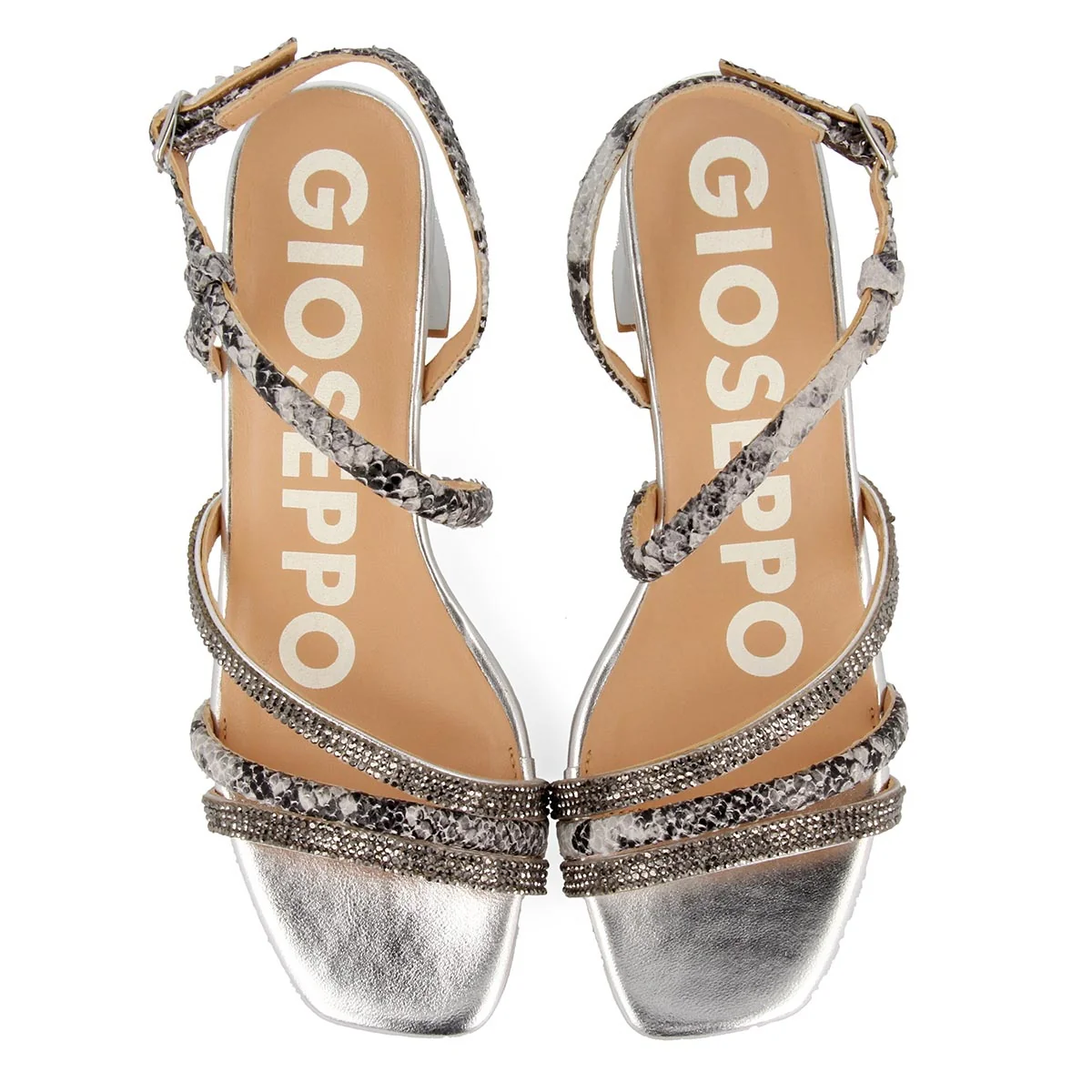 Sandalias plomo de tiras finas de tacón medio para mujer BELK - Image 4