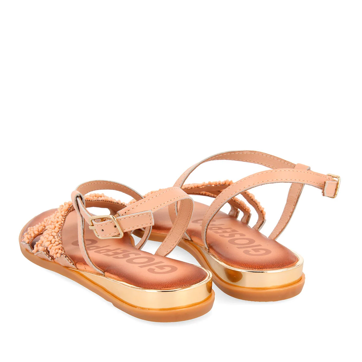 Sandalias en oro rosado con abalorios para mujer GREIG - Image 4