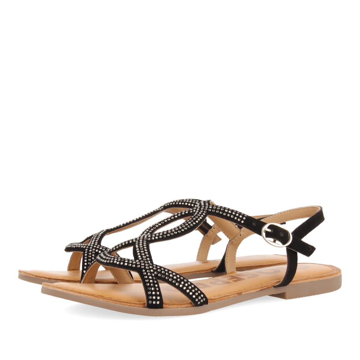 SANDALIAS PLANAS NEGRAS CON ADORNOS PARA MUJER CONOVER - Image 2