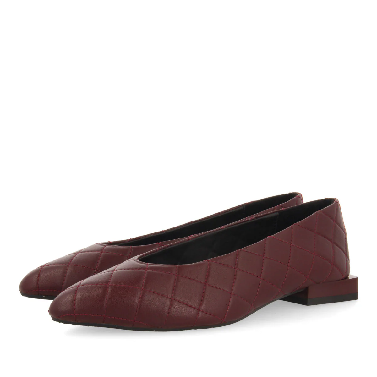 Nude leather ballerina pumps with padded finish for woman SIGDAL - Image 2