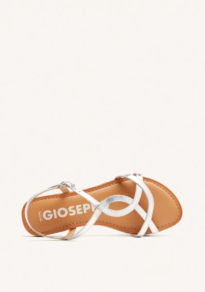 Lamim women's white sandals with thin straps