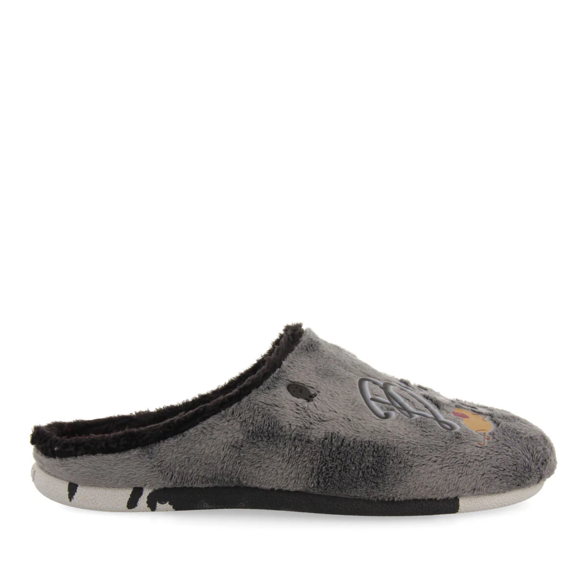 GRAY FUR SLIPPERS WITH MESSAGE HARDEGG - Image 2