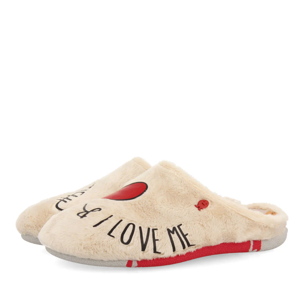 BEIGE FUR SLIPPERS WITH MESSAGE RAFTEN - Image 3