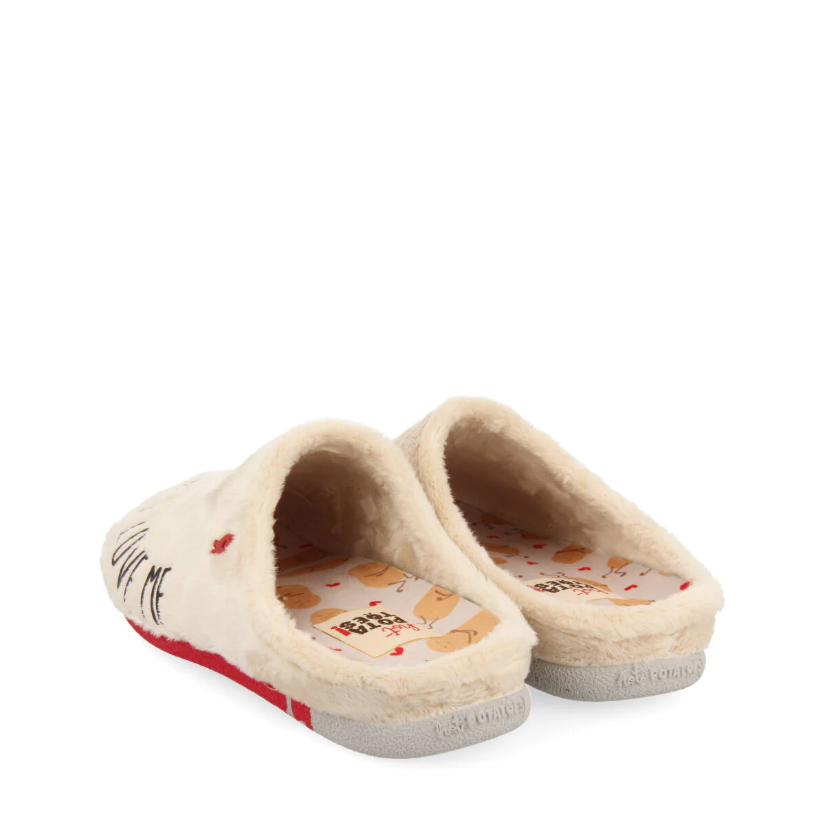 BEIGE FUR SLIPPERS WITH MESSAGE RAFTEN - Image 4