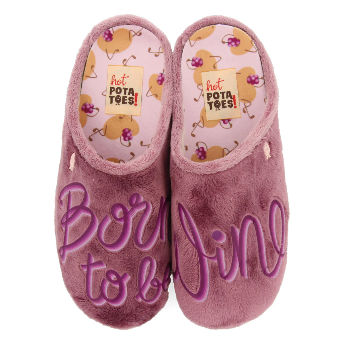 LILAC FUR SLIPPERS WITH MESSAGE HOSMER - Image 4