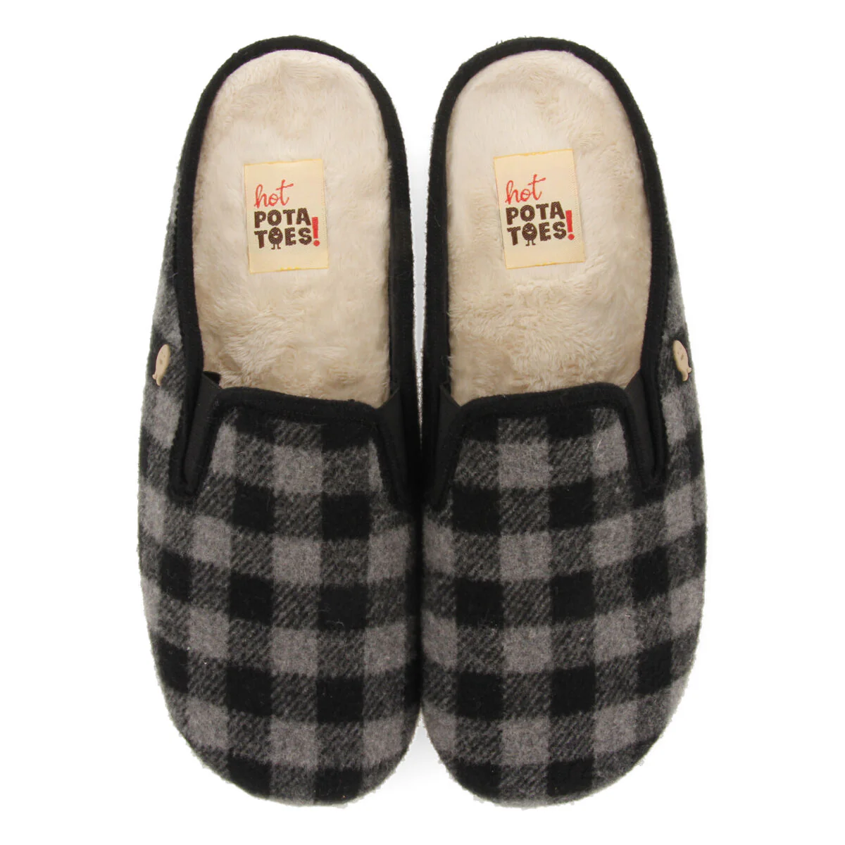 PEGGAU PLAID HOUSE SLIPPERS