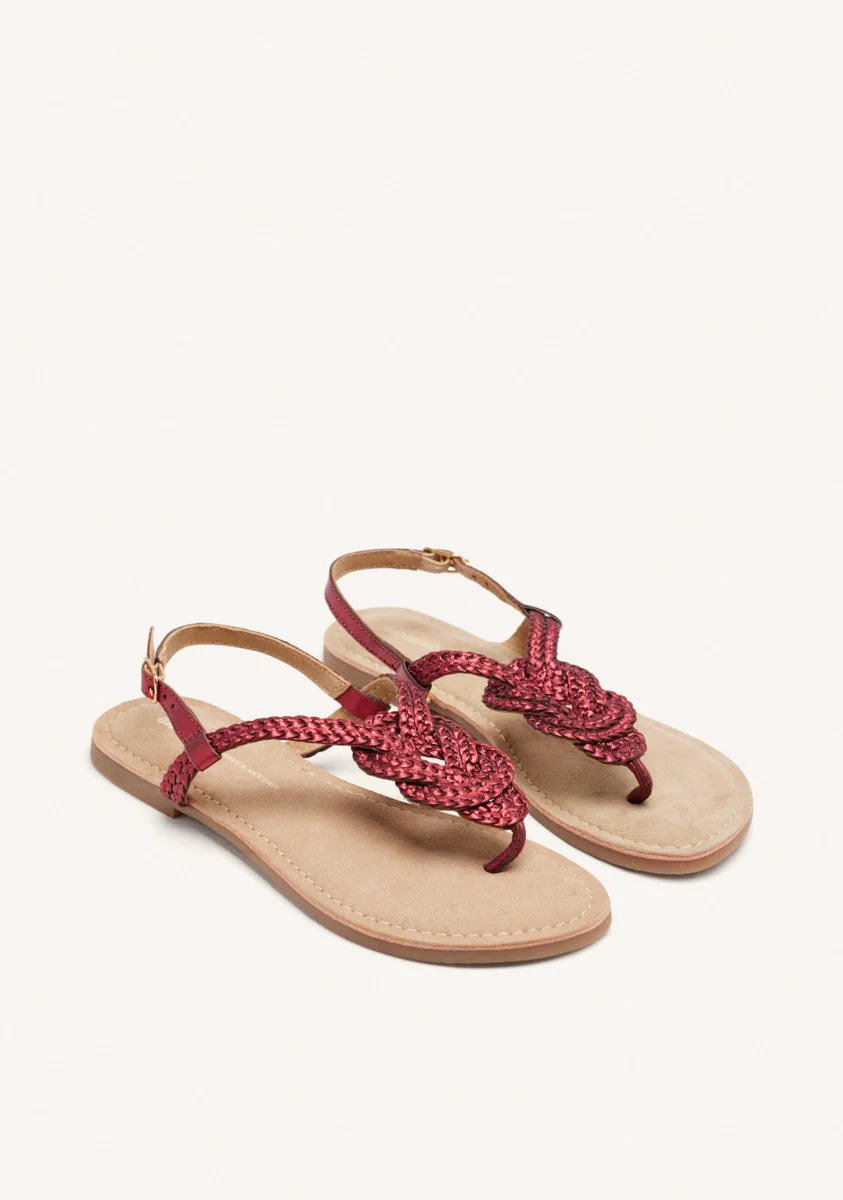 BRAIDED SHINY LEATHER SANDALS ZUPANJA - Image 2