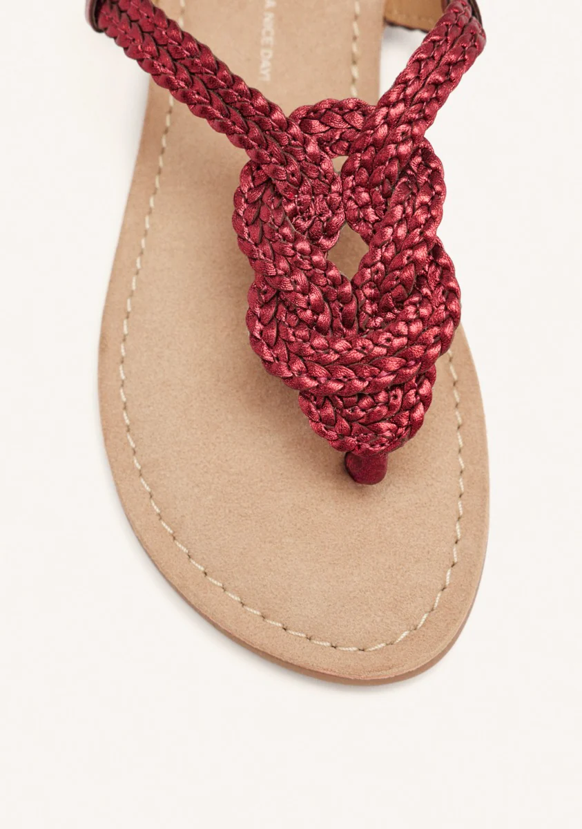 BRAIDED SHINY LEATHER SANDALS ZUPANJA - Image 3