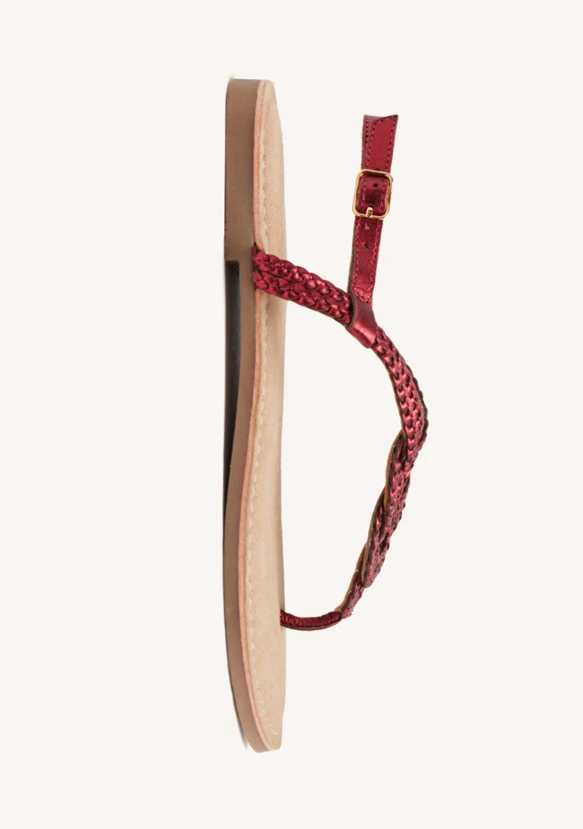 BRAIDED SHINY LEATHER SANDALS ZUPANJA - Image 4