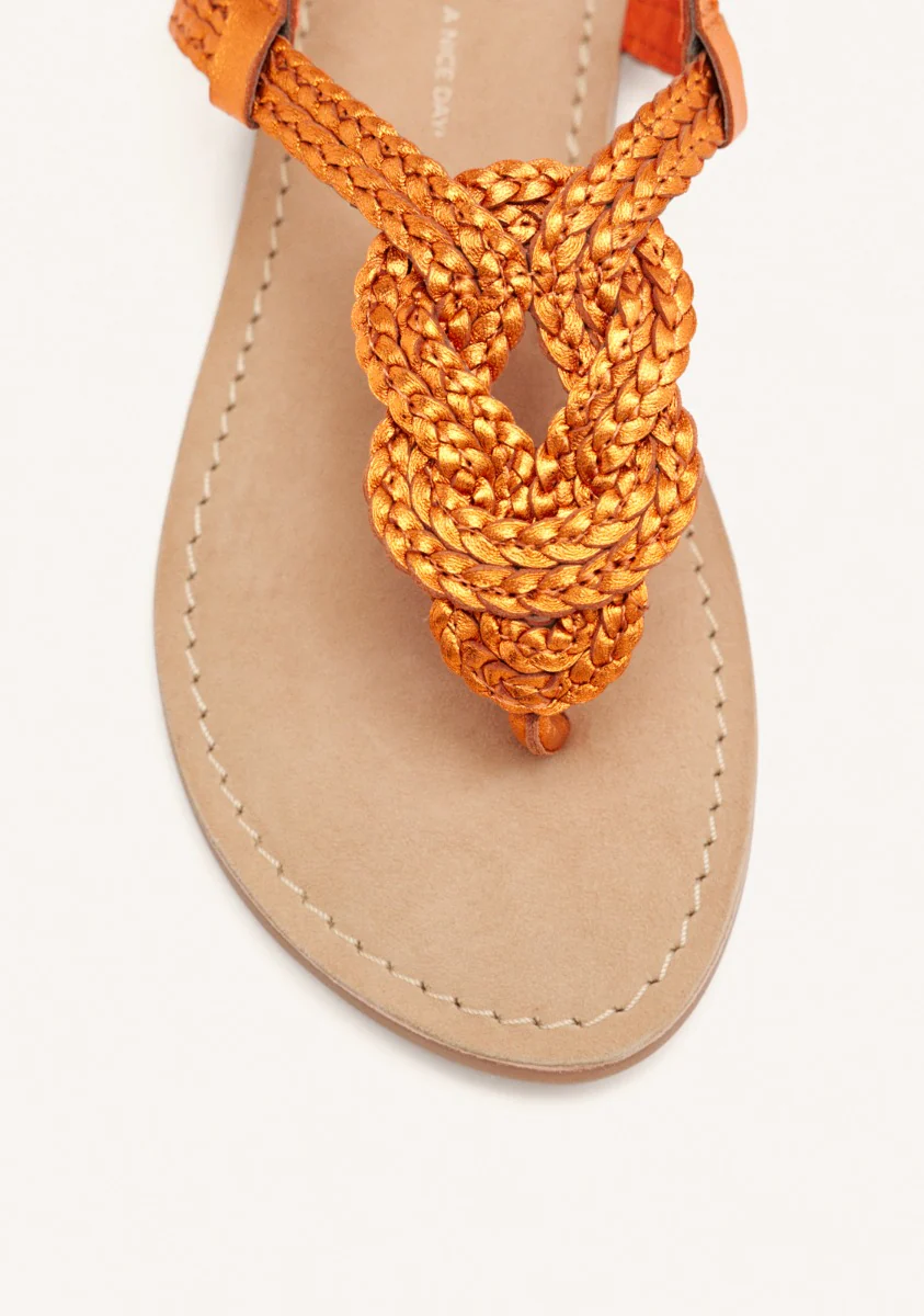 BRAIDED SHINY LEATHER SANDALS ZUPANJA - Image 3