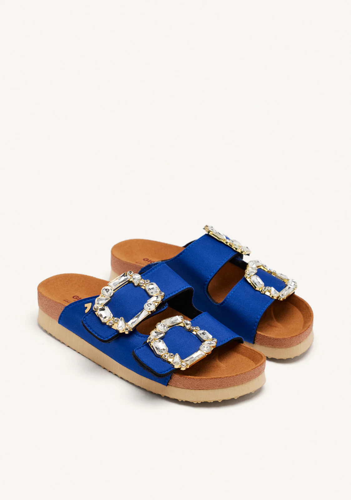 ADERKLAA WOMEN'S BLUE BIO STYLE SANDALS WITH JEWEL EMBELLISHMENT - Image 3