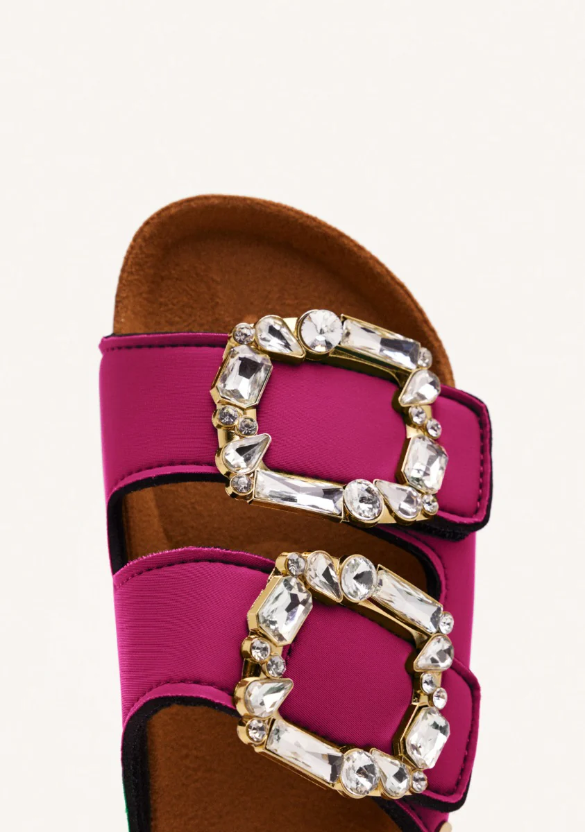 ADERKLAA WOMEN'S FUCHSIA BIO STYLE SANDALS WITH JEWEL EMBELLISHMENT - Image 4
