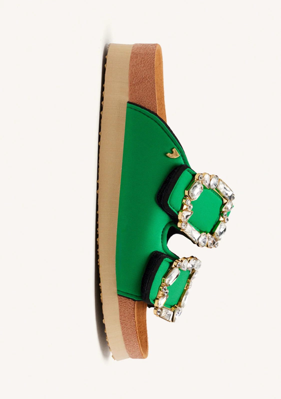 ADERKLAA WOMEN'S GREEN BIO STYLE SANDALS WITH JEWEL EMBELLISHMENT - Image 4