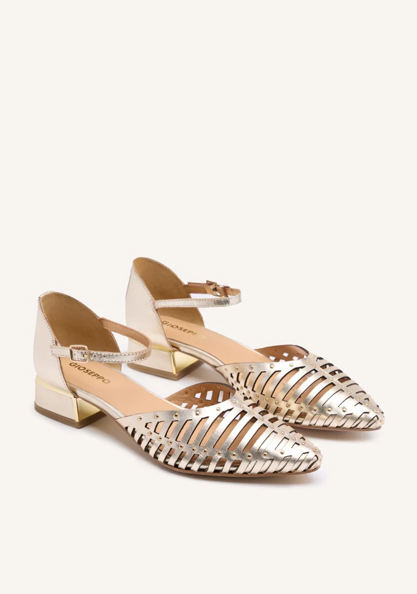 LEATHER HEEL STRAPPY BALLET FLATS FLETCHER - Image 2
