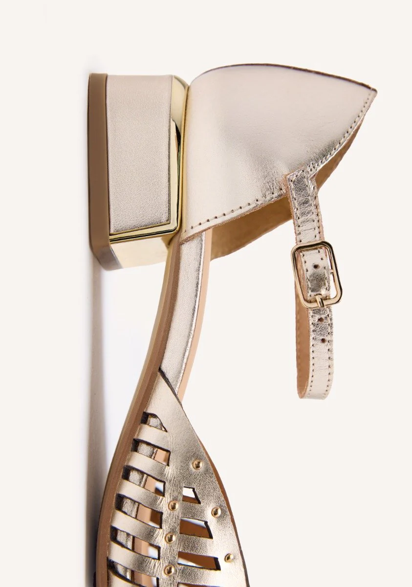 LEATHER HEEL STRAPPY BALLET FLATS FLETCHER - Image 4