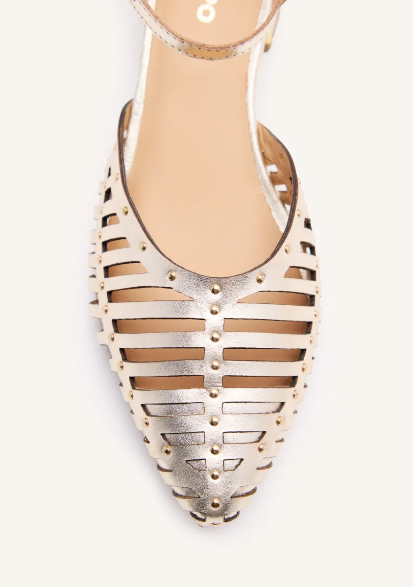 LEATHER HEEL STRAPPY BALLET FLATS FLETCHER - Image 5