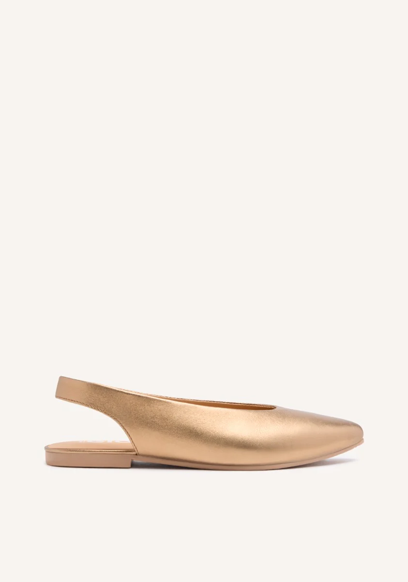 LEATHER SLINGBACK BALLET FLATS