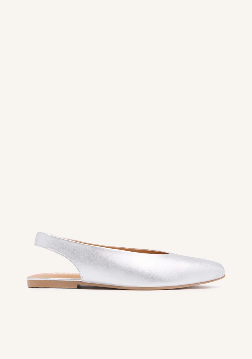 LEATHER SLINGBACK BALLET FLATS