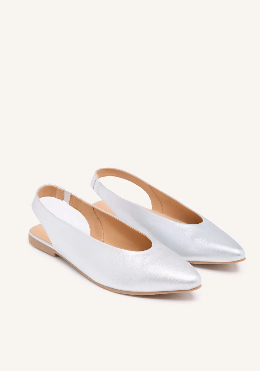 LEATHER SLINGBACK BALLET FLATS - Image 2