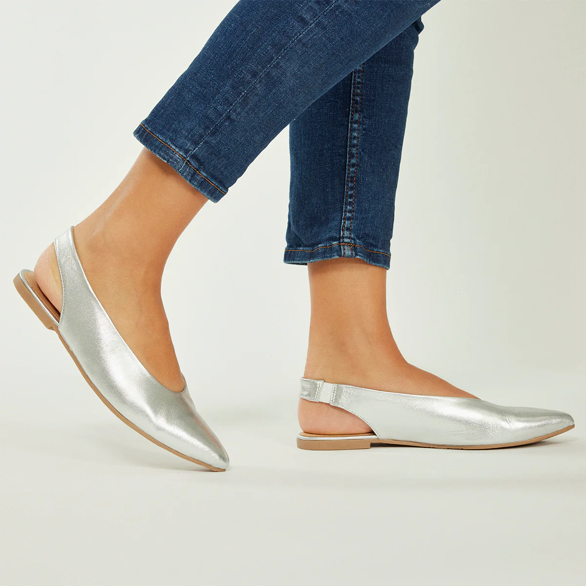 LEATHER SLINGBACK BALLET FLATS - Image 5