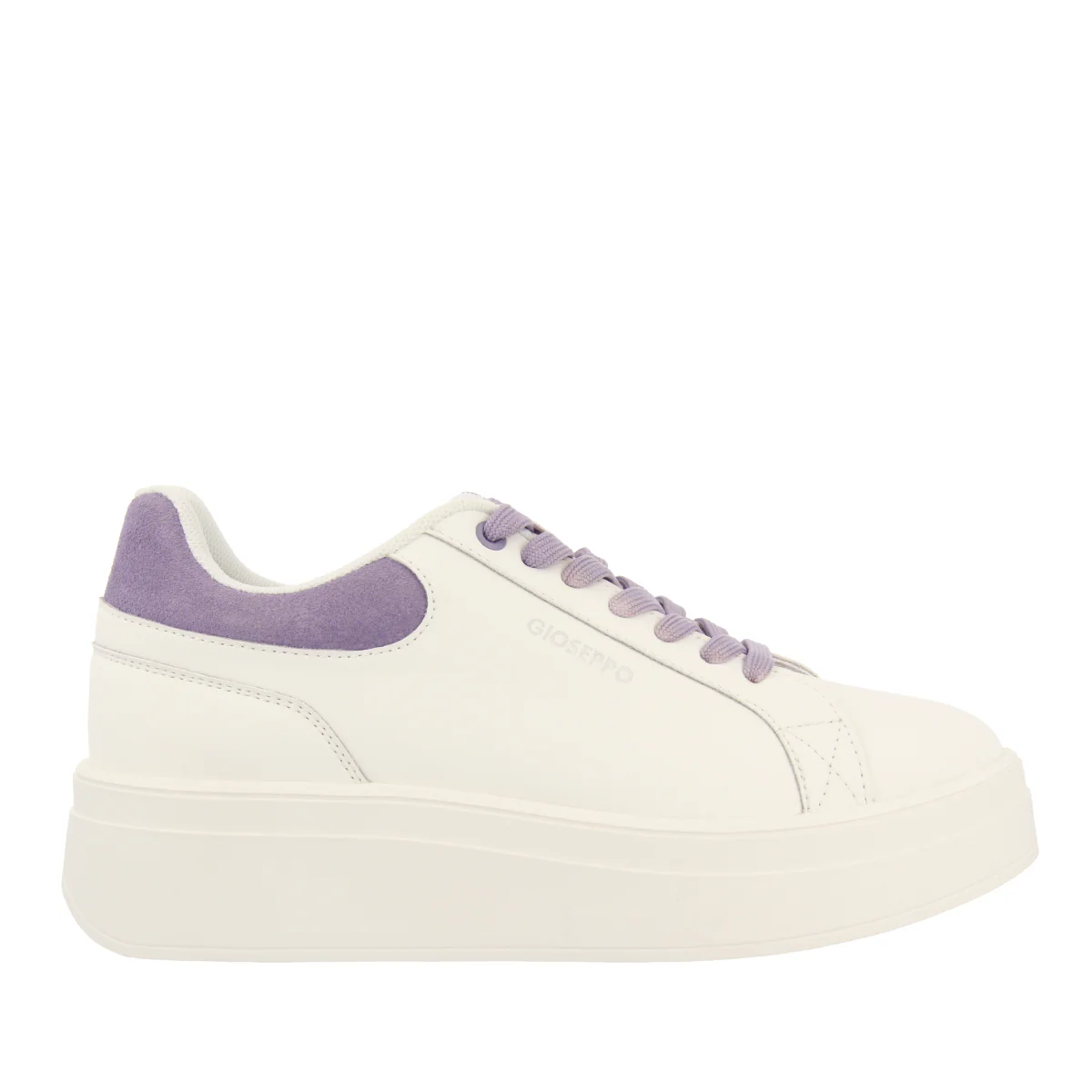 WOMEN'S WHITE SNEAKERS WITH PLATFORM AND LILAC DETAILS