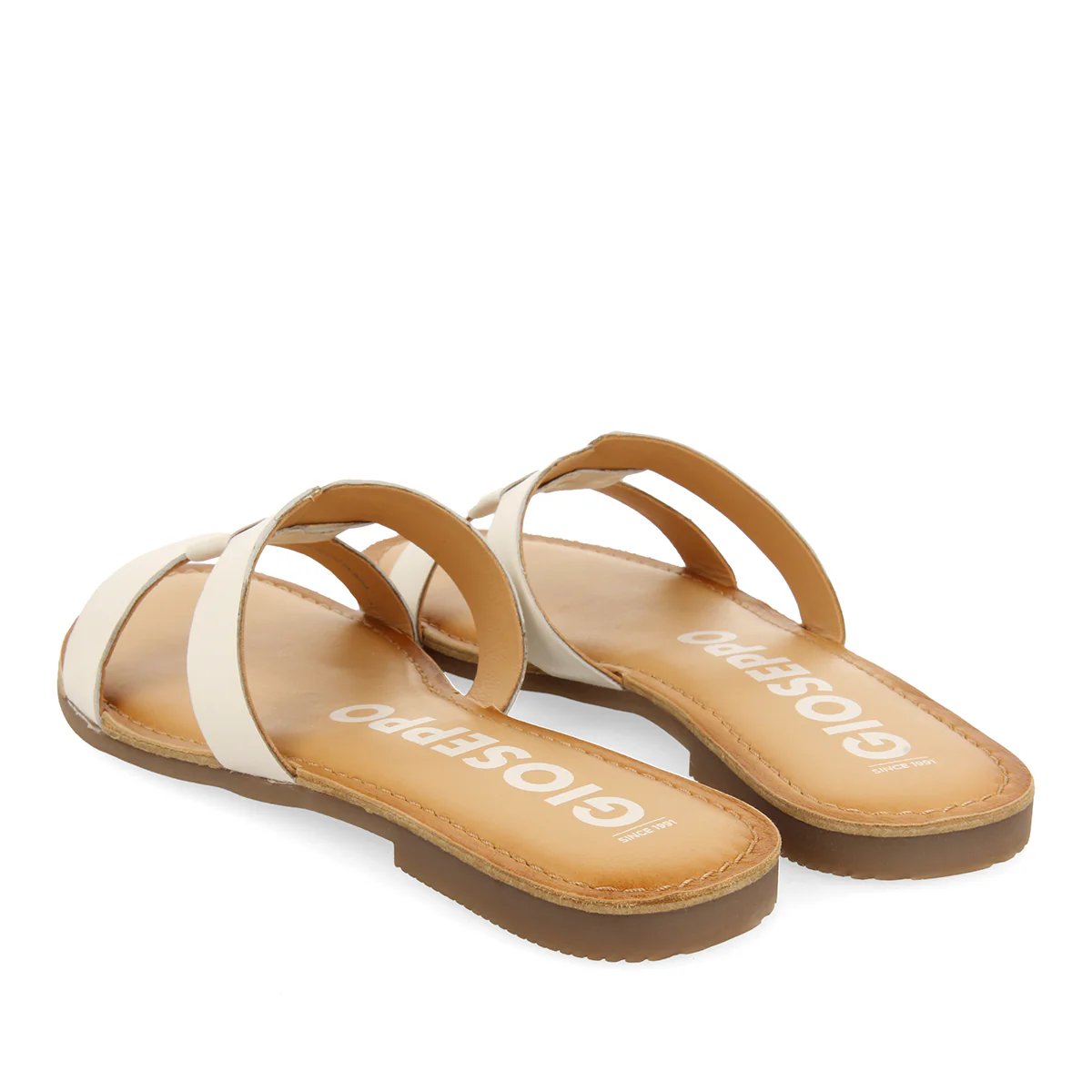 WOMEN'S OFF-WHITE SLIDE LEATHER SANDALS - Image 3
