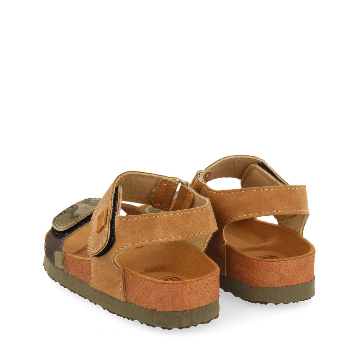 Abat boys khaki and camouflagerint footbed sandals - Image 4