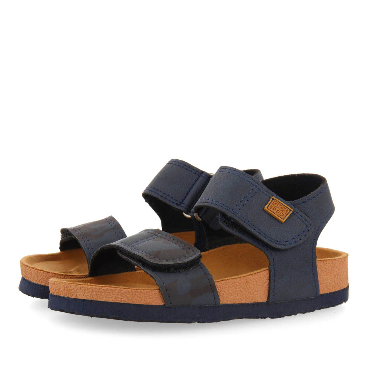 Abat boys navy blue and camouflagerint footbed sandals - Image 2