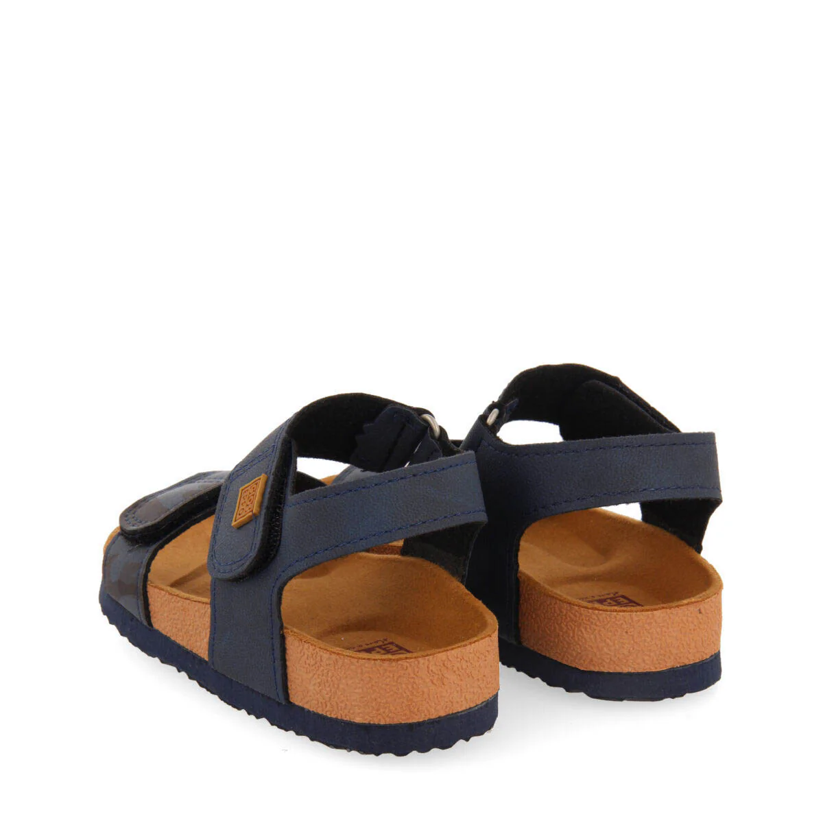 Abat boys navy blue and camouflagerint footbed sandals - Image 4