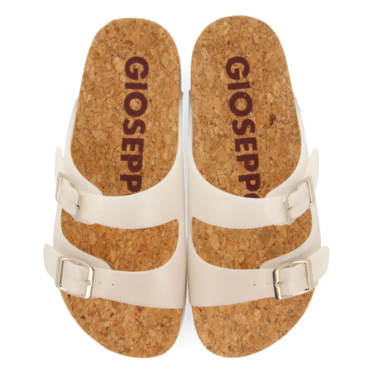 Acalaca women's see-through white footbed sandals with buckles - Image 3