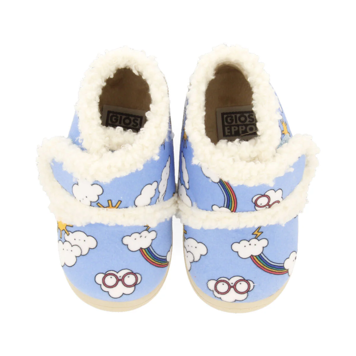 Albee babies' blue cloud-print slippers - Image 2