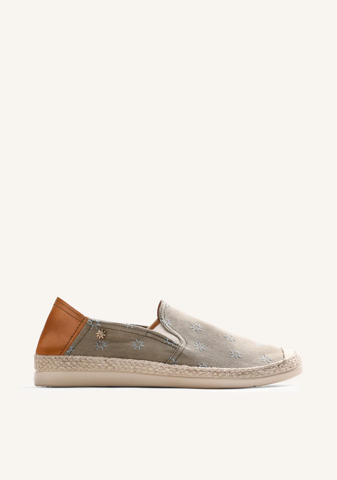 KHAKI ESPADRILLES SUN PATTERN