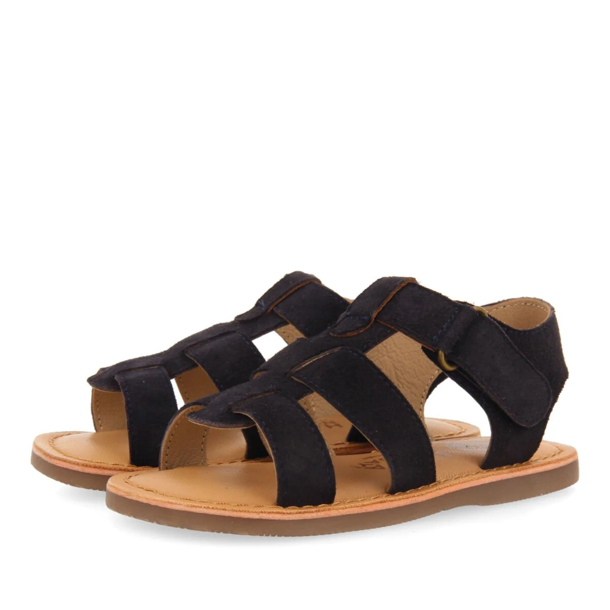 Anaco boys navy blue leather strappy sandals - Image 2