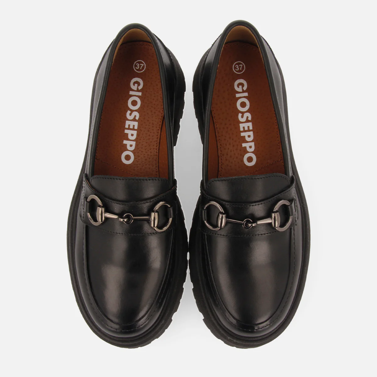 Andsnes women's black leather moccasins with gold details - Image 5