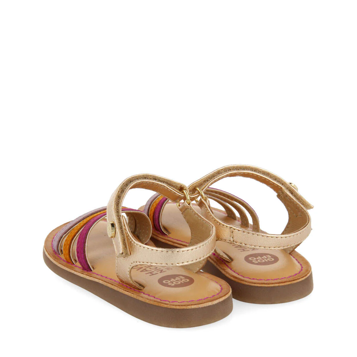 Angeja girls rose gold sandals with metalliciping - Image 4