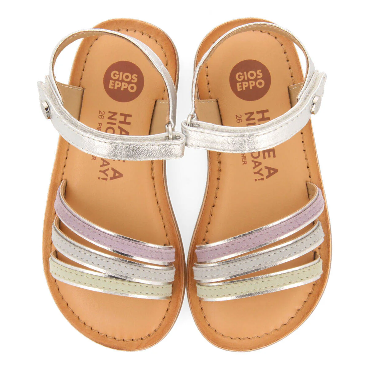 Angeja girls silver sandals with metalliciping - Image 3