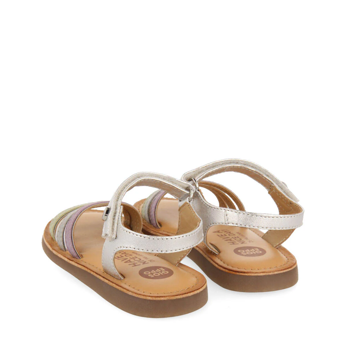 Angeja girls silver sandals with metalliciping - Image 4