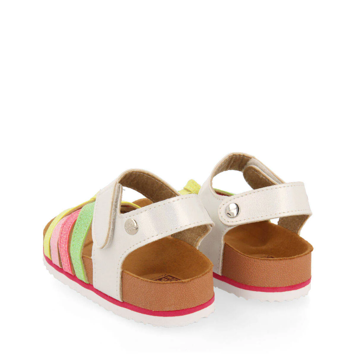 Anicuns girls multicoloured footbed sandals with shiny colourful straps - Image 4