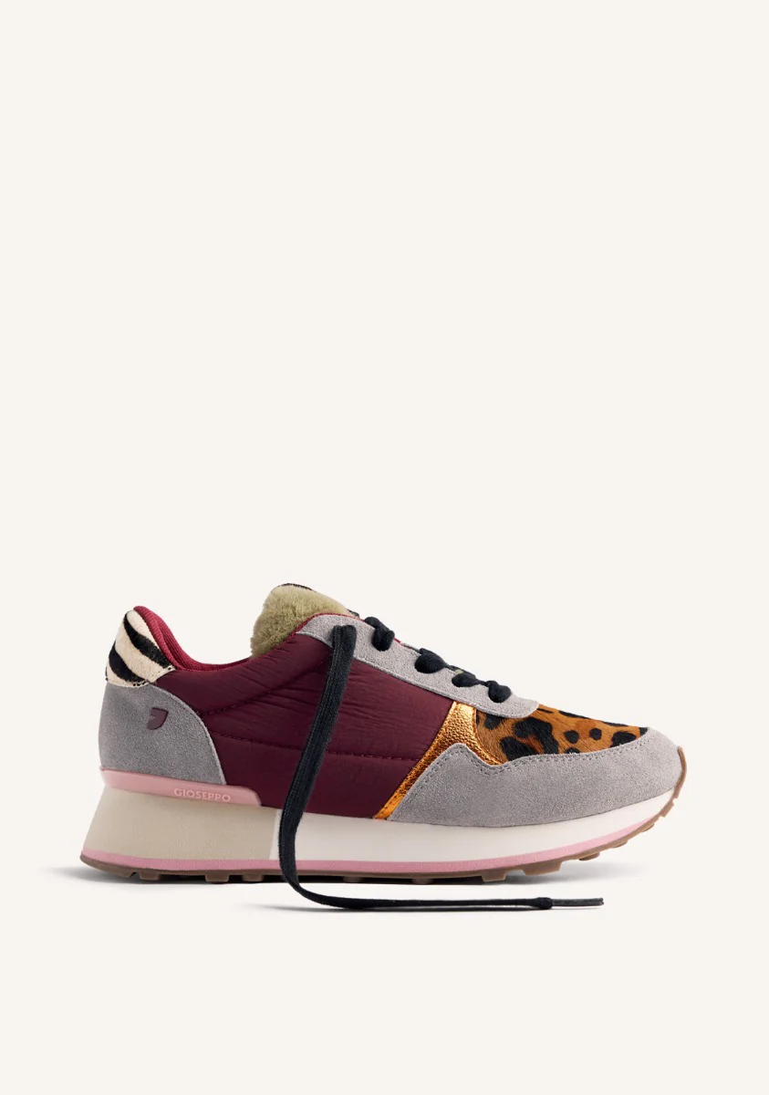 ANIMAL PRINT LEATHER AND FUR SNEAKERS POSEN
