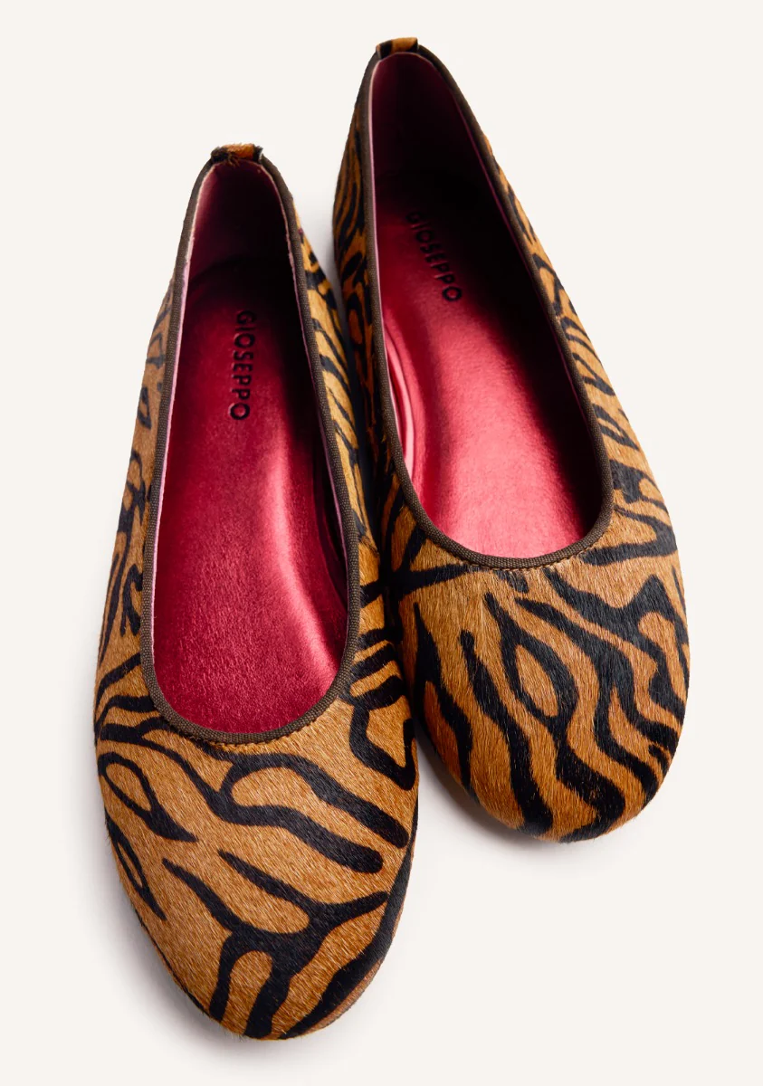 ANIMAL PRINT LEATHER BALLET FLATS CHOKIO - Image 6