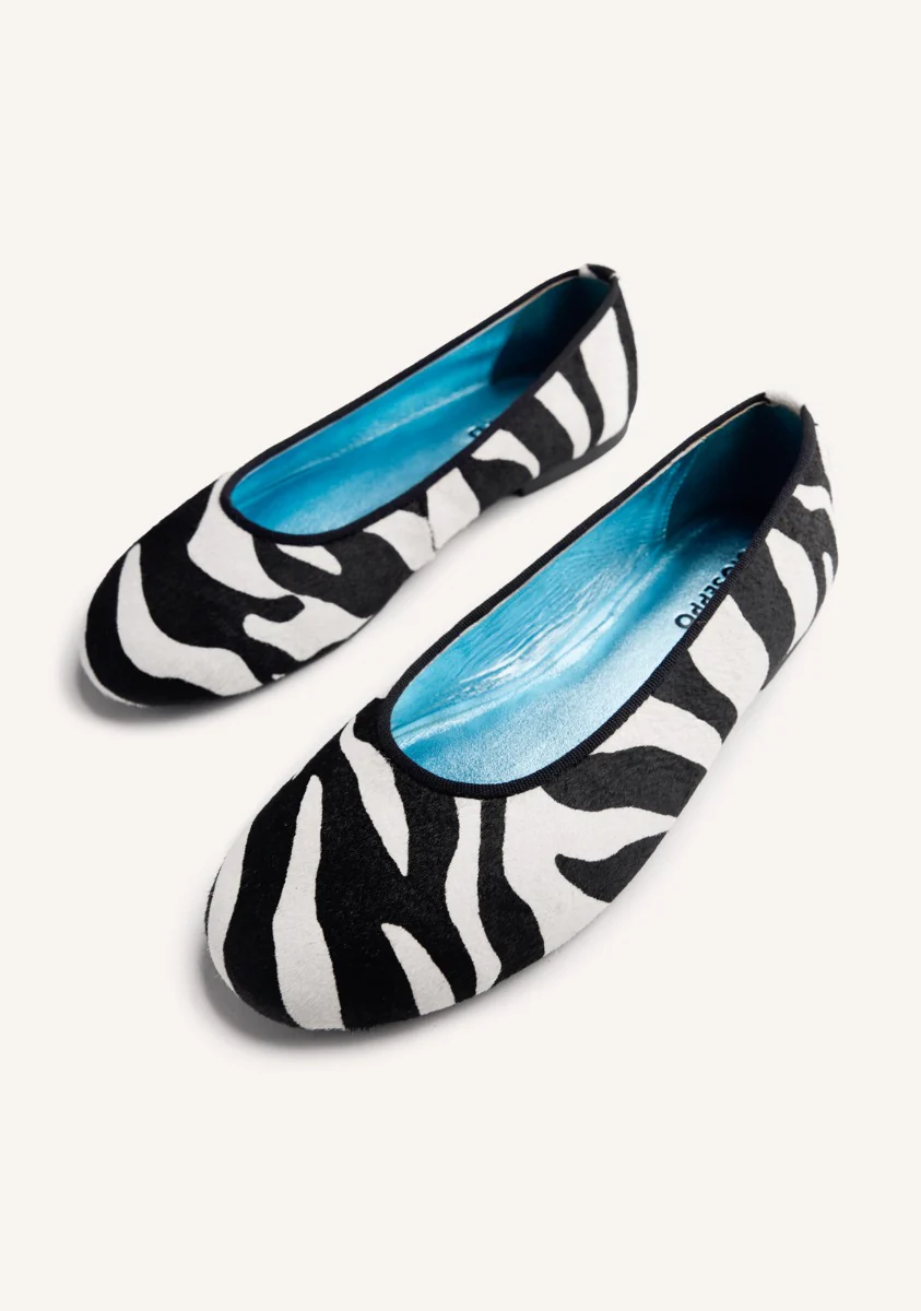 ANIMAL PRINT LEATHER BALLET FLATS CHOKIO - Image 3