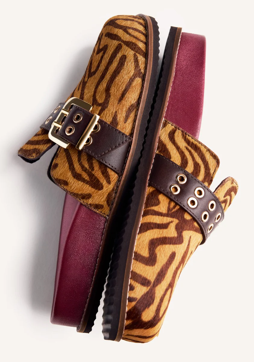 ANIMAL PRINT LEATHER CLOGS BEULAH - Image 3