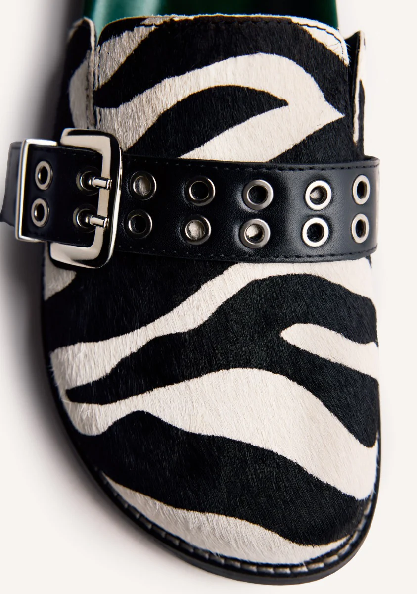 ANIMAL PRINT LEATHER CLOGS BEULAH - Image 5