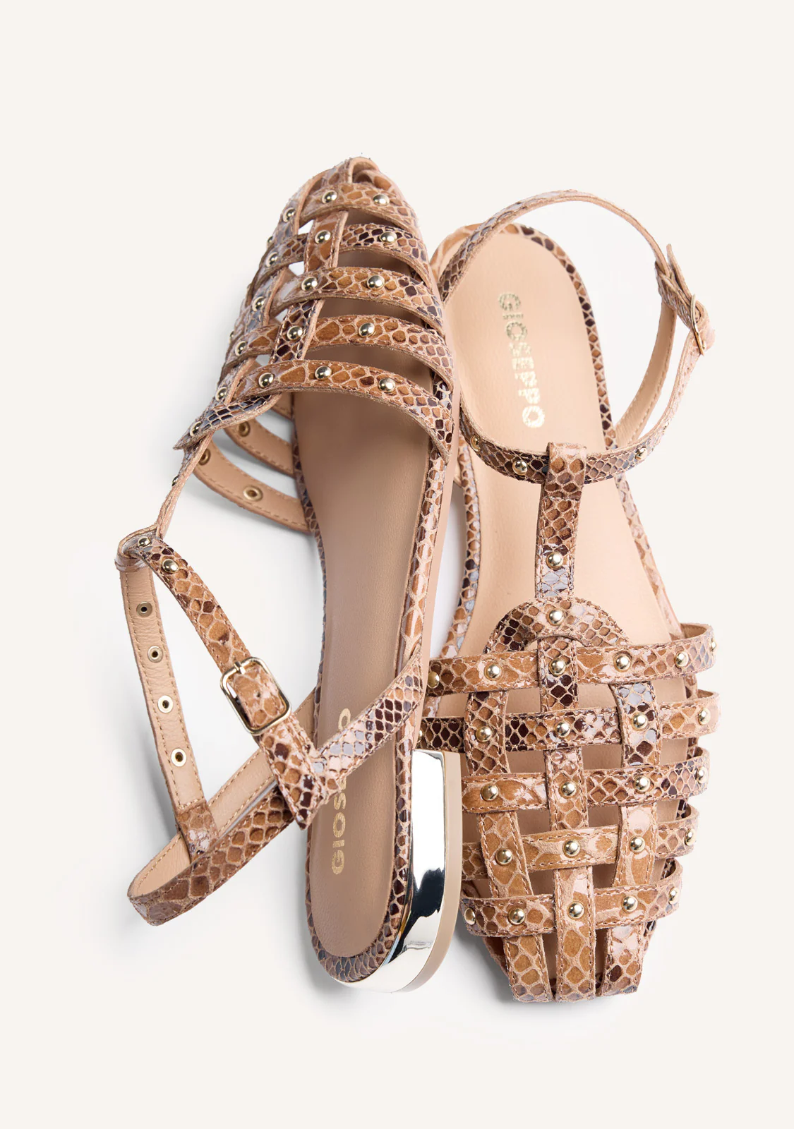 ANIMAL PRINT LEATHER CRAB SANDALS OTTERTAIL - Image 4
